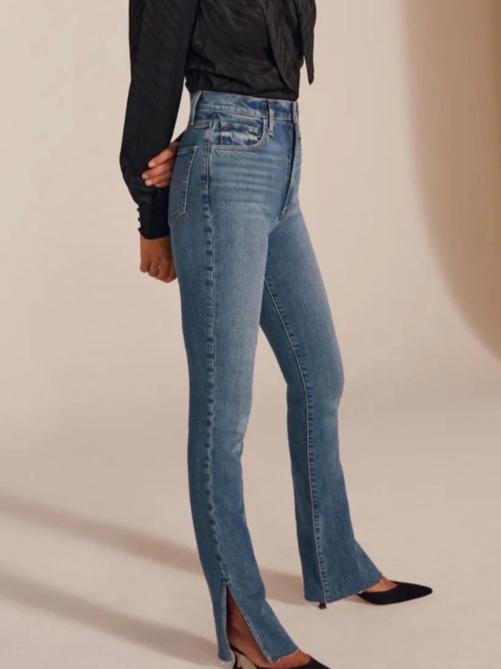 Favorite Daughter Valentina Shortie High Rise Cigarette Jeans, medium indigo, 28
